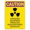 Signmission OSHA CAUTION RADIATION Sign, Radiation Equipment W/ Symbol, 10in X 7in Decal, 10" H, 7" W, Portrait OS-CR-D-710-V-10258 - alternate 1
